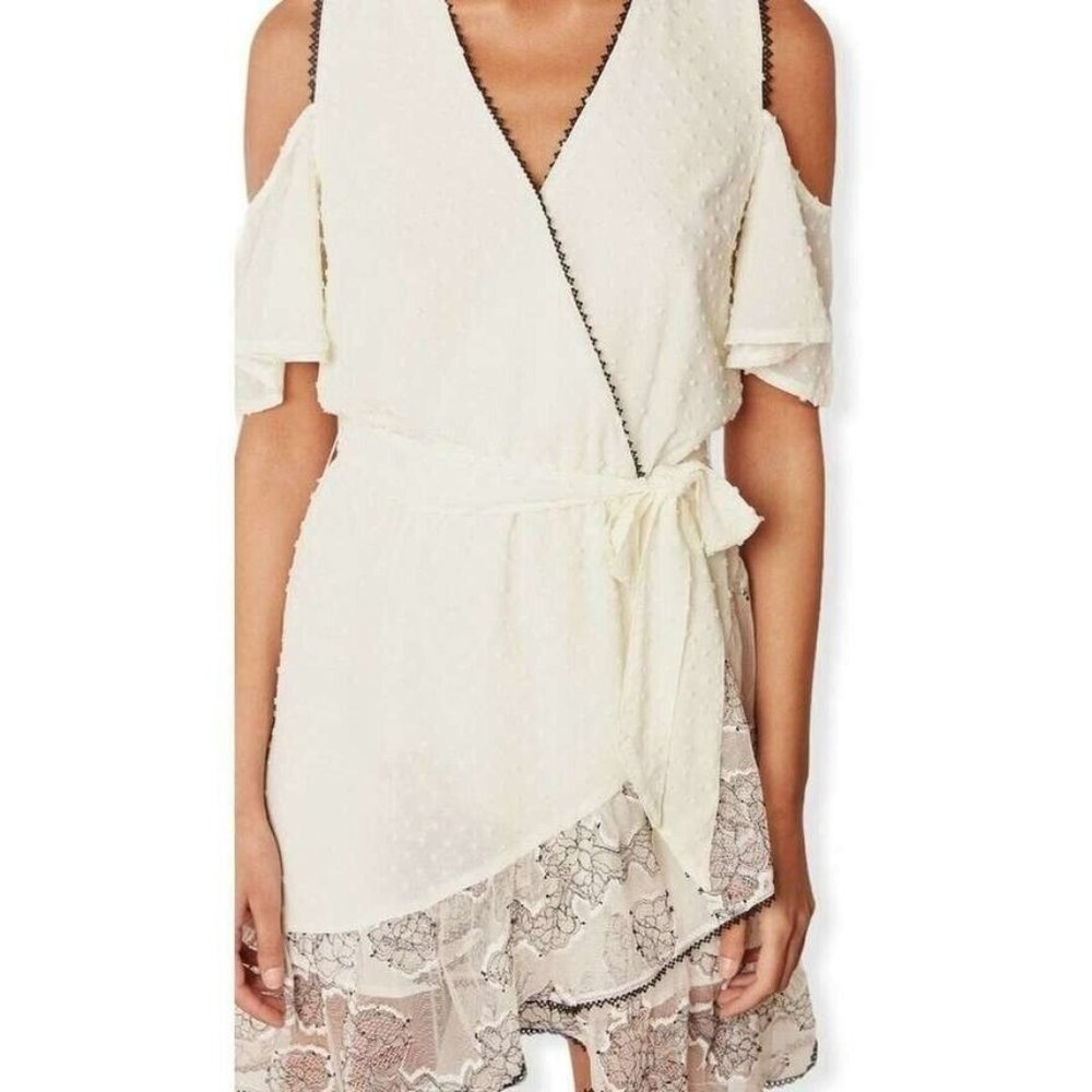 Foxiedox Womens Babette Cold Shoulder Wrap Dress Size Small
